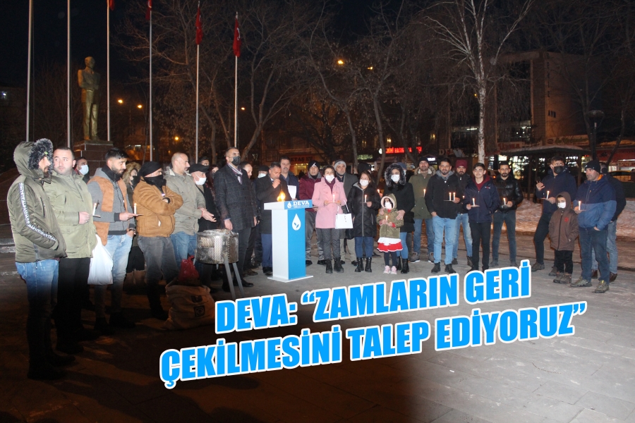 DEVA PARTİSİNDEN SOBA, MUM VE GAZ LAMBALARIYLA ZAM PROTESTOSU