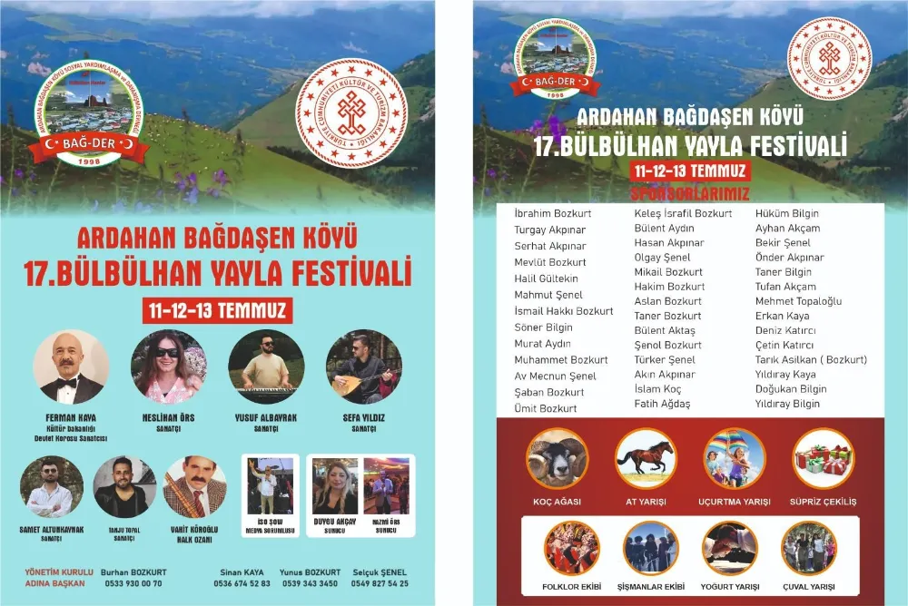 17. Bülbülhan Yayla Festivali başlıyor